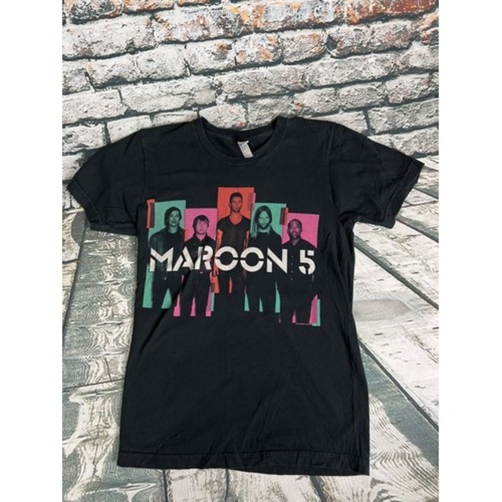 Maroon 5 Shirt S‎ Black 2013 Concert Tour Short Sleeve Crew Neck Graphic